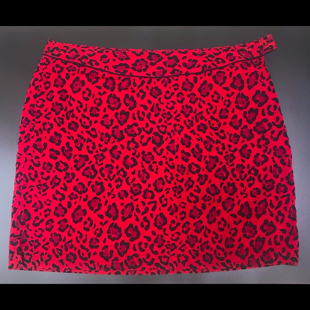 EP Pro Red/Black Leopard Print Golf Skort